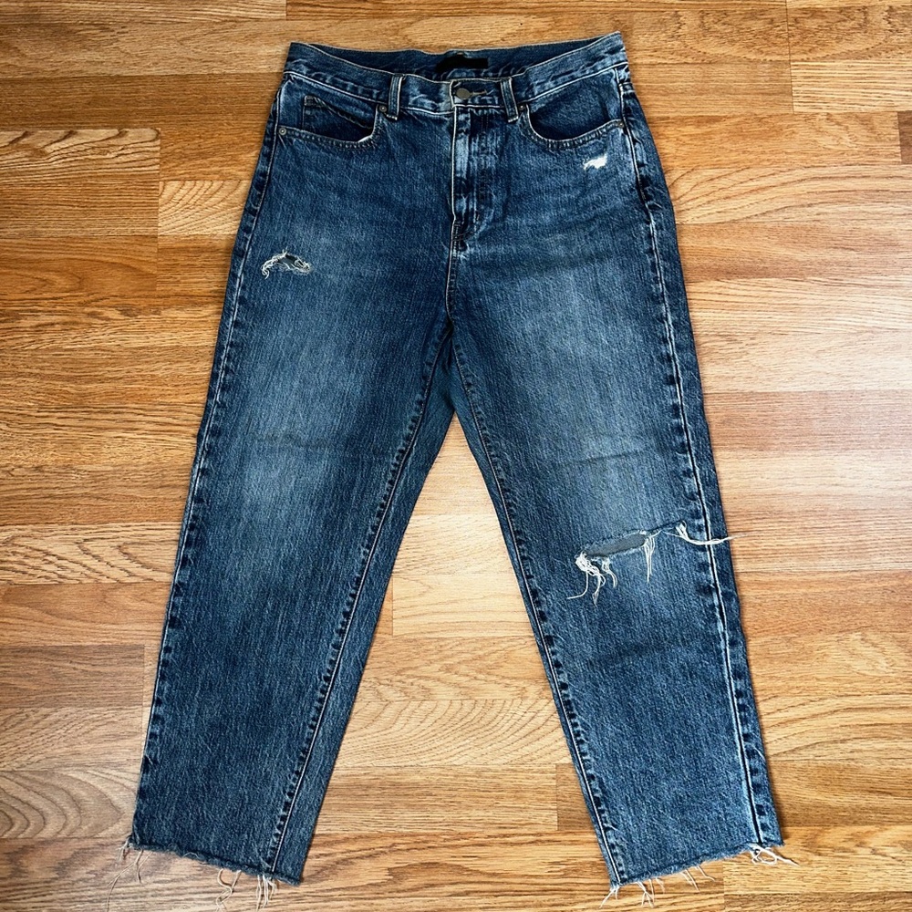 Women's Distressed Blue Jeans